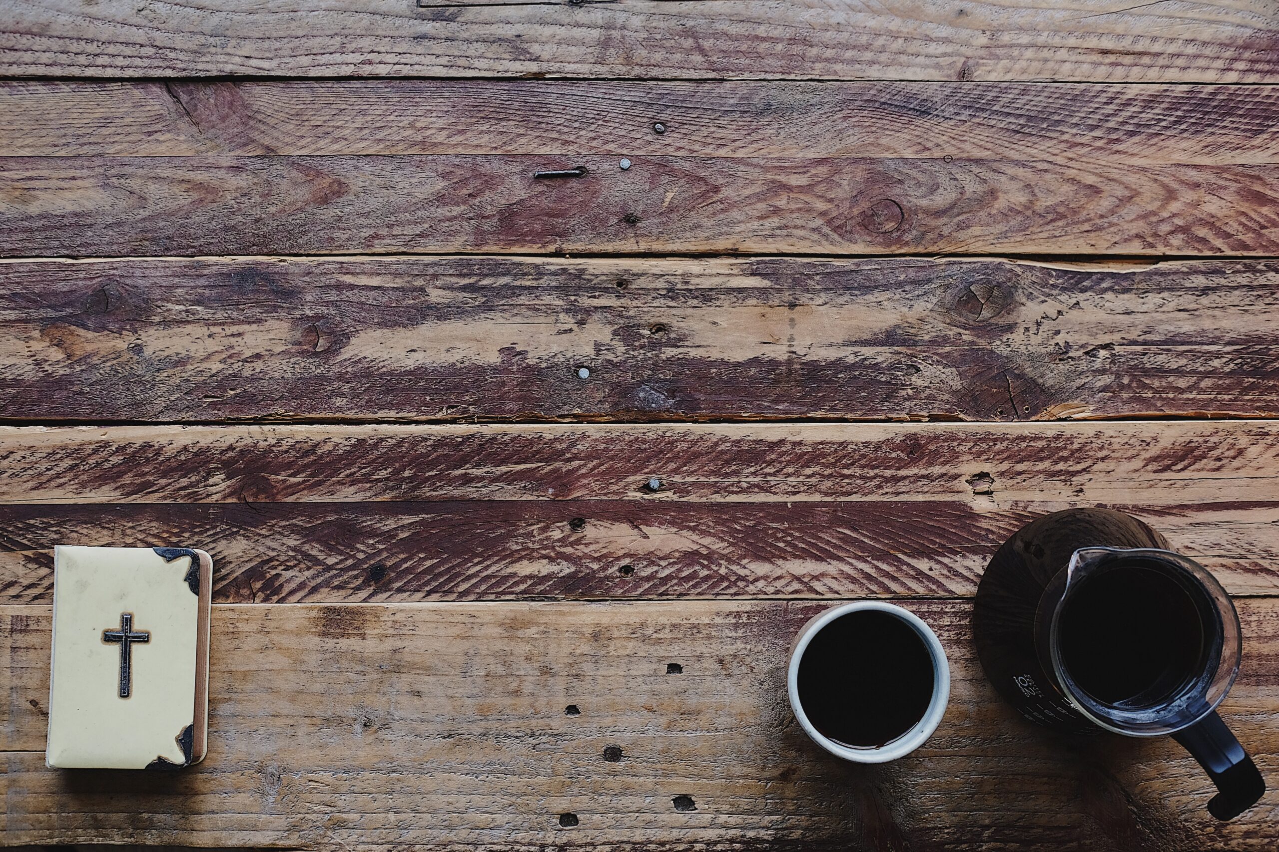 Bible with coffee cup